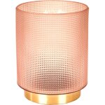 Lampe a poser verre embosse rose