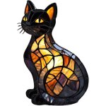 Lampes en vitrail animalier - lampes en vitrail vintage en forme de chat veilleuses de chevet en forme ...