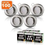 Lot de 100 spot led encastrable orientable aluminium bross� avec ampoule led gu10 230v 5w 6000k