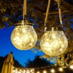 Lanterne solaire, 2 paquet de lumi�res d�coratives solaires suspendues pour l'ext�rieur, lampe de pot ...