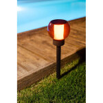 Lanterne solaire effet flamme naturelle 12 led smd ambr�e � 10, 5cm h41cm