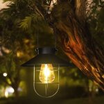 Lanterne solaire d'extrieur, style vintage en mtal - lampe solaire led pour jardin, terrasse, potager ...