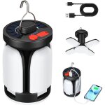 Lanterne solaire, lampe de camping � led ultra lumineuse, 2 modes d'�clairage r�glables, 2 m�thodes de ...