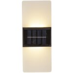 Lanterne solaire wally frost, applique murale, d�polie, led, capteur cr�pusculaire, blanc chaud & lumi�re ...