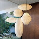 Lustre zen en tissu chinois 30 cm ? d�coration pour restaurant, salon, bar, h�tel, escalier ? sans ampoule ...