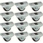 Laoa - 12x roulette meuble 25mm universelle mini rouleau noir pied lit casier chariot poubelle rangement ...