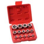 Lot de 14 douilles en forme d'�toile de type e i coffret � cliquet i douilles jeu de profil�s e (torx ...