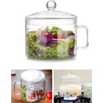 Laoa - batterie de cuisine en verre, marmite en verre transparent de 1, 7 l