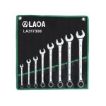 Jeu de 8 cls mixte avec sac, kit d'outils  extrmit cannele  extrmit ouverte 8 / 10 / 12 / 14 ...