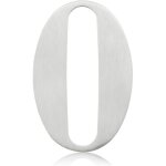 Largeight - 1 pcs 75mm hauteur (3 inch) satin nickel ruban autocollant numro de porte 0 acier inoxydable ...