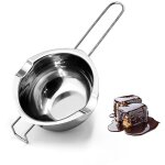 Largeight - lot de 2 bol pour bain marie en acier inoxydable avec poigne melting pot de chocolat lait ...