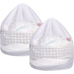 Largeight - 2pcs filet a linge, sacs � linge avec cordon de serrage, sac de lavage en maille fin r�utilisables ...
