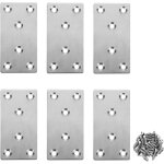 Largeight - lot de 6 plaques de rparation robustes en acier inoxydable pour bois, meubles, tagres, ...