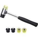 Largeight - double sided rubber mallet 25mm mini replaceable double sided rubber hammer with 4 replacement ...