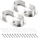 Largeight - jamais utilis�]lot de 4 supports de tringle � rideaux de 32 mm en acier inoxydable pour penderie ...