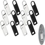 Largeight - metal zipper pull, 12 pcs removable zip puller, universal replacement for wallets, clothes, ...