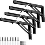 Largeight - set of 4 folding consoles heavy load 300 mm, 4 hinges, 90� folding angle, space - saving ...