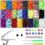 360pcs bouton pressions en plastique de 24 couleurs avec outils pince en mtal pour couture de vtements, ...