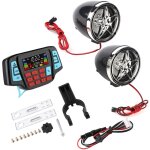 Lecteur mp3 bt �tanche pour moto, syst�me de haut - parleurs audio st�r�o, support de carte m�moire usb ...