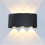 Led 6w applique murale ext�rieur interieur en aluminium lampe murale �tanche imperm�able lumi�re up down ...