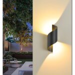 Led applique murale intrieur / extrieur, 10w 3000k blanc chaud lampe murale, moderne up down luminaire ...