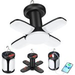 Led camping lanterne 4500 mah lampe solaire usb rechargeable 6 modes eclairage 360� pliant camping lumi�re ...