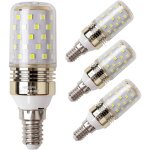 Led corn bulb, e14, 12w, candelabra bulbs, 100w equivalent, 1100lm, cool white 6000k, decorative led ...