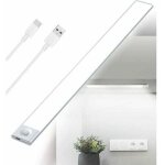 Led cuisine sous meuble rechargeable usb, 2500mah 40cm dimmable lampe placard detecteur de mouvement ...