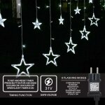 Led guirlandes lumineuses 12 étoiles, rideau lumineux lumières de noël rideau étoilé 138 led 8 modes ... Led guirlandes lumineuses 12 étoiles, rideau lumineux lumières de noël rideau étoilé 138 led 8 modes ...