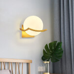 Led indoor wall light, glass wall lamp, round, modern design glass ball wall light for bathroom, living ...