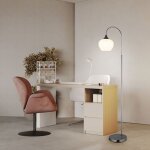 Led lampadaire cristaux lampadaire verre clair lampe de salon lampadaire chrome - noir, mtal, 9w 810lm ...