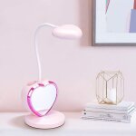 Led lampe de bureau filles, lampe de table agr�able pour les yeux avec porte - stylo, port usb rechargeable, ...