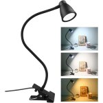 Led lampe de bureau  pince, 3 couleur, 5 luminosit rglable, usb lampe de chevet pince, protection ...