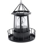 Led lampe de phare rotative solaire, lanterne de d�coration ext�rieure de jardin