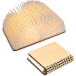 Led livre lampe, rechargeable par usb, lumi�re led magn�tique en bois, lampe de lecture pliante (beige) ...
