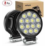 Led phare 12v 24v, 2pcs 42w 11. 5cm projecteur flood phare de travail moto rond longue portee led phare ...