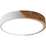Led plafonniers, luminaire moderne blanc plafonnier bois, plafonnier rond en bois, 18w, �30cm, 5cm de ...