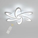 Comely ? plafonnier led dimmable 54w ? t�l�commande ? forme fleur ? m�tal et acrylique ? luminosit� r�glable ...