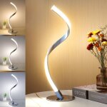 Led spirale lampe de chevet dimmable, m�tal lampe de table tactile 3000k - 5000k (blanc chaud / naturel ...