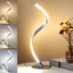 Led spirale lampe de chevet dimmable, mtal lampe de table tactile 3000k - 5000k (blanc chaud / naturel ...