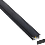 Kit - profil aluminium hain pour bandes led, 1 mtre, noir