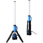 Ledino - colonne lumineuse led colonne de projecteur de travail alu batterie noir hybride h 100 cm