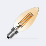 Efectoled - ampoule led filament e14 6w 600 lm dimmable c35 bougie gold no flicker 2700k blanc chaud