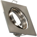 Collerette downlight carr�e orientable pour ampoule gu10 / gu5. 3 coupe � 72mm nickel