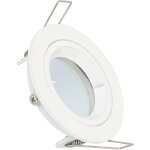 Collerette downlight ronde blanche pour ampoule led gu10 / gu5. 3 coupe  65mm blanc