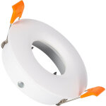 Collerette downlight ronde design blanche pour ampoule led gu10 / gu5. 3 coupe  70mm blanc
