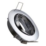 Collerette downlight ronde orientable pour ampoule gu10 / gu5. 3 coupe � 72mm chrom�
