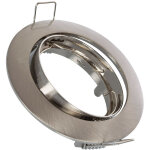 Collerette downlight ronde orientable pour ampoule gu10 / gu5. 3 coupe � 72mm nickel