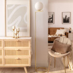 Efectoled - lampadaire mtal et verre moonlight dor