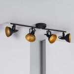 Ledkia - plafonnier orientable aluminium emer 4 spots noir noir
